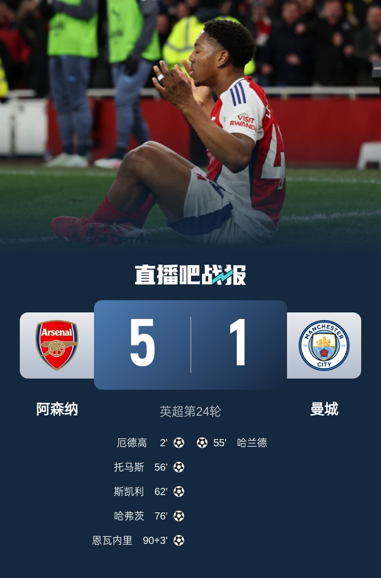  硬氣槍手無(wú)畏強(qiáng)敵！阿森納本賽季5-1碾壓曼城，3-0完勝皇馬